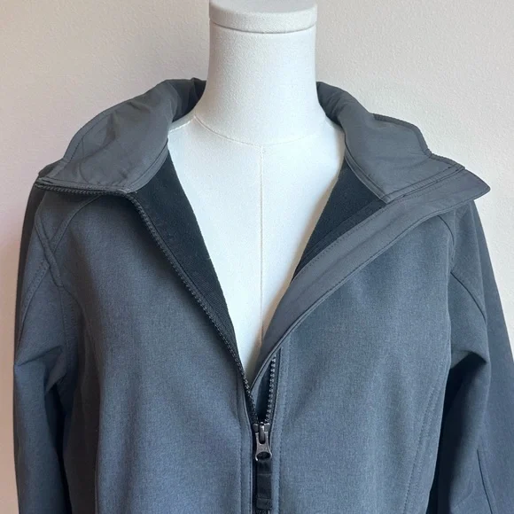 Eddie Bauer ‘Windfoil Elite’ Hooded Fleece Lined Gray Trench Coat SIZE L - Picture 5 of 11